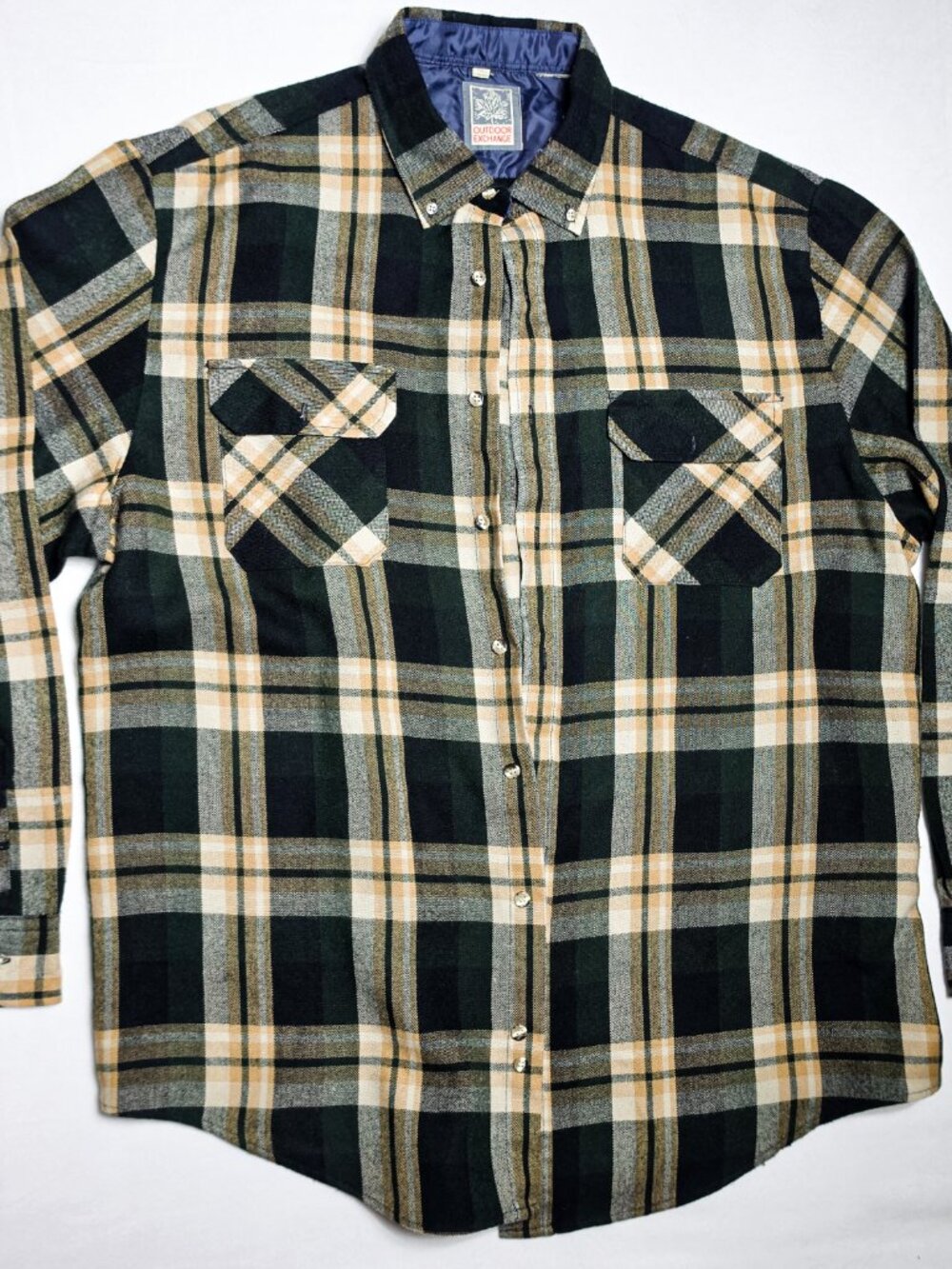 XL Outdoor Gear Mens Plaid Flanned Shirt long sleeve yellow green black